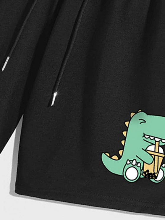 Dinosaur Printed T Shirt And Casual Shorts - Grafton Collection