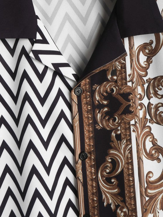 Lapel Collar Shirt And Shorts Set - Grafton Collection