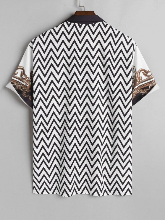 Lapel Collar Shirt And Shorts Set - Grafton Collection