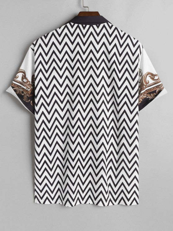 Lapel Collar Shirt And Shorts Set - Grafton Collection