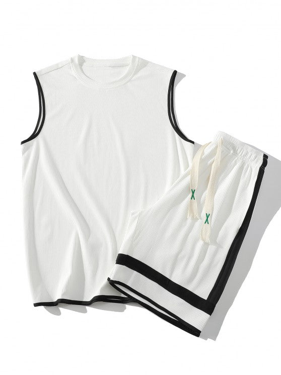 Color Tank Top And Shorts Athletic Set - Grafton Collection