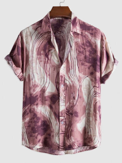 Ink Printed Shirt And Casual Shorts - Grafton Collection