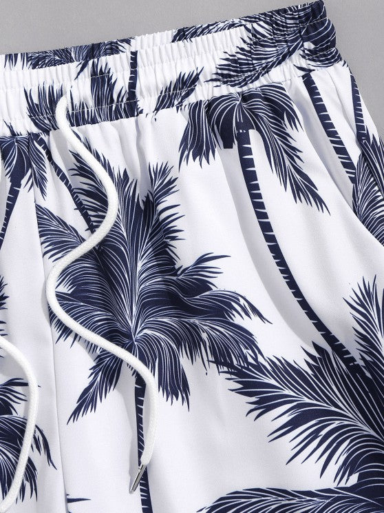 Coconut Tree Printed Shirt And Shorts - Grafton Collection