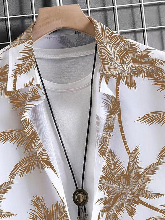 Coconut Tree Printed Shirt And Shorts - Grafton Collection
