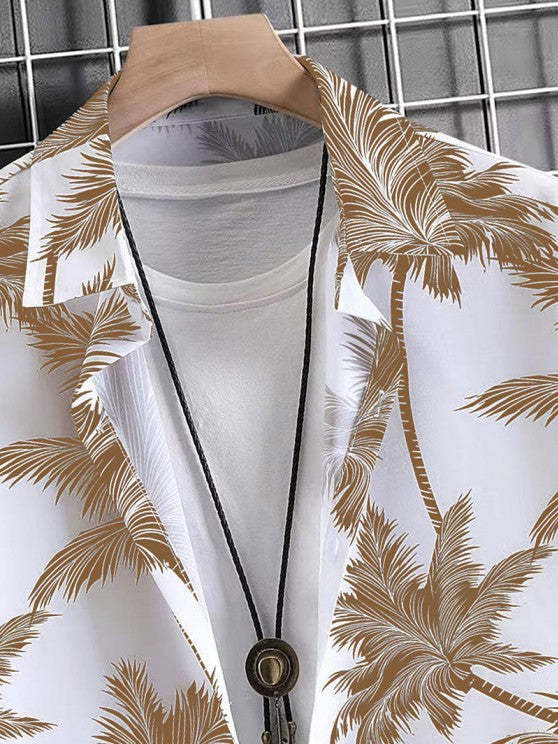 Coconut Tree Printed Shirt And Shorts - Grafton Collection
