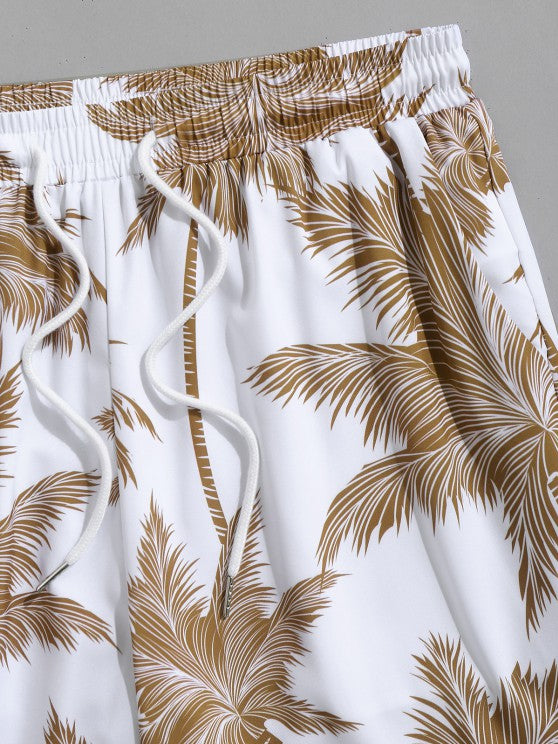 Coconut Tree Printed Shirt And Shorts - Grafton Collection