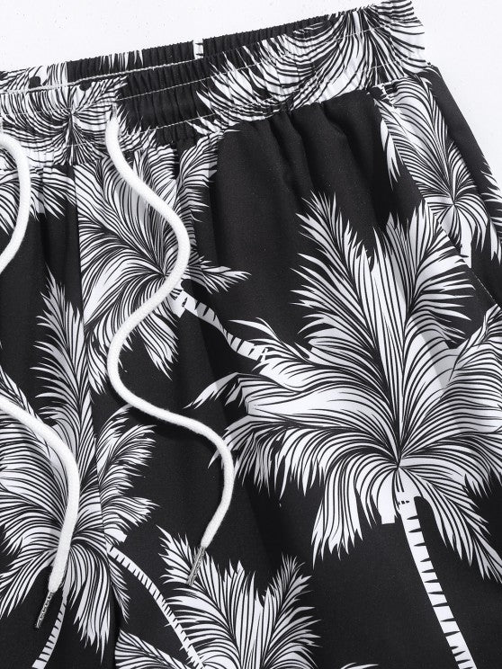 Coconut Tree Printed Shirt And Shorts - Grafton Collection