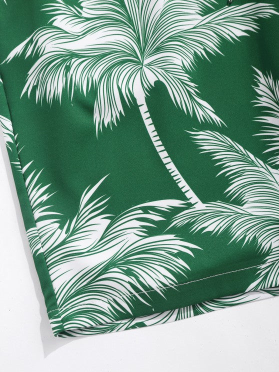 Coconut Tree Printed Shirt And Shorts - Grafton Collection