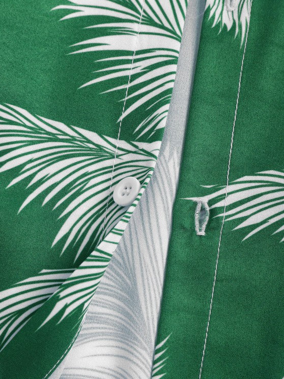 Coconut Tree Printed Shirt And Shorts - Grafton Collection