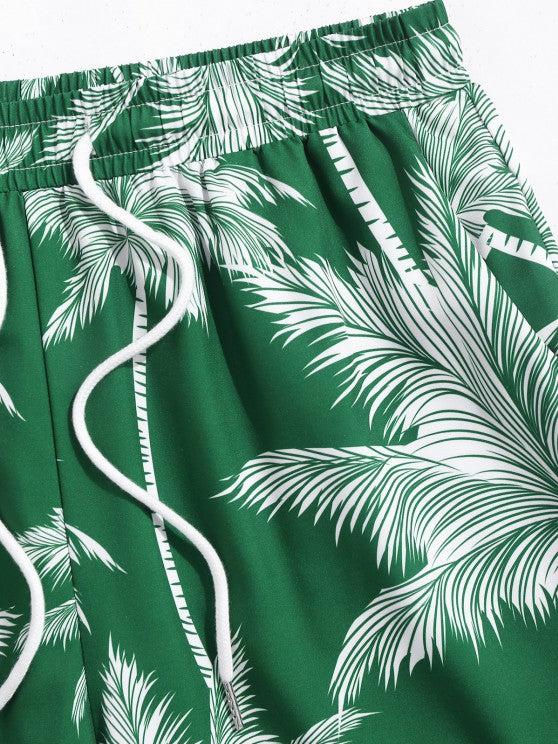 Coconut Tree Printed Shirt And Shorts - Grafton Collection