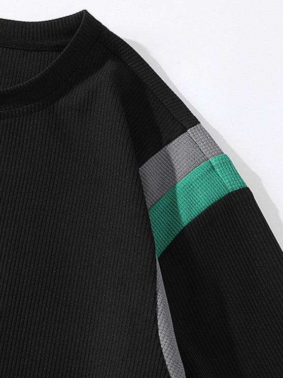 Textured Short Sleeves T Shirt And Shorts Athletic Set - Grafton Collection