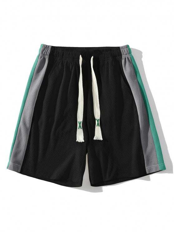 Textured Short Sleeves T Shirt And Shorts Athletic Set - Grafton Collection