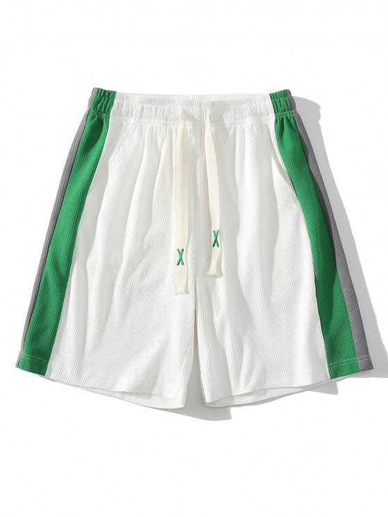 Textured Short Sleeves T Shirt And Shorts Athletic Set - Grafton Collection