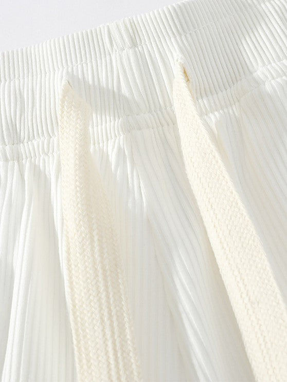 Textured Short Sleeves T Shirt And Shorts Athletic Set - Grafton Collection