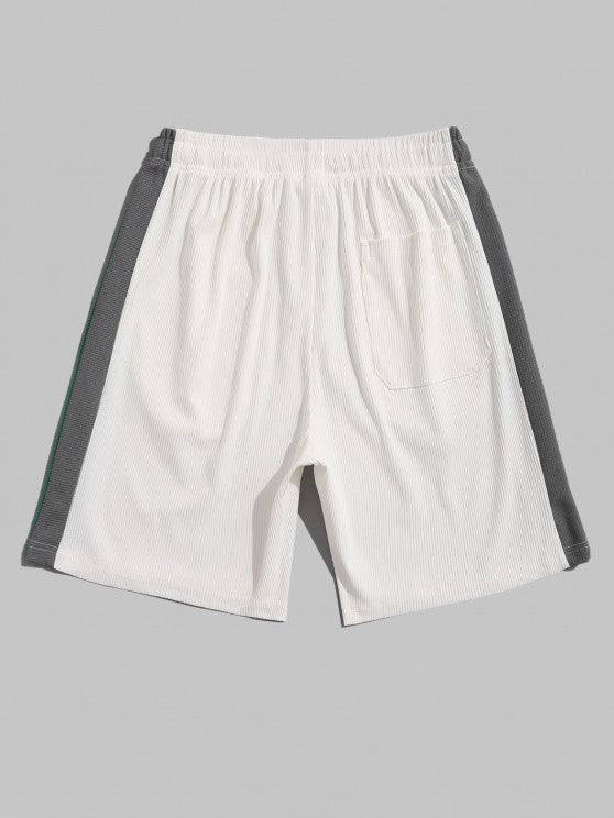 Textured Short Sleeves T Shirt And Shorts Athletic Set - Grafton Collection