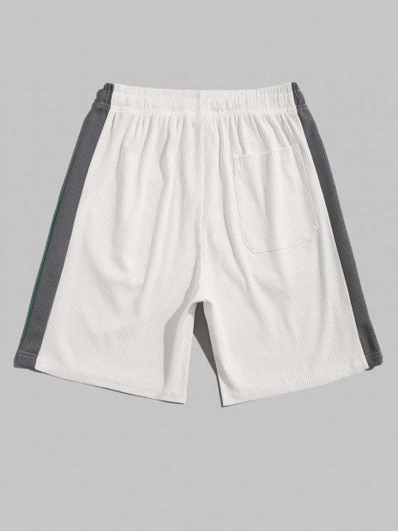 Textured Short Sleeves T Shirt And Shorts Athletic Set - Grafton Collection