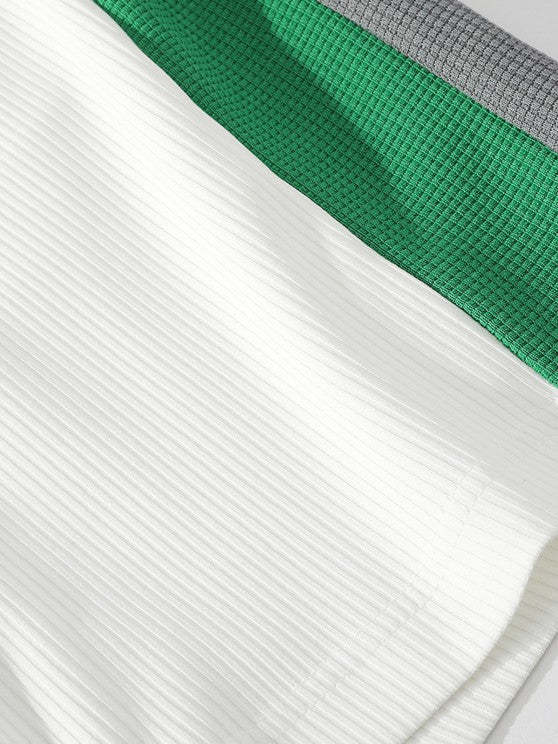 Textured Short Sleeves T Shirt And Shorts Athletic Set - Grafton Collection