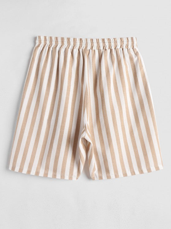 Casual Stripes Pocket Shirt And Shorts - Grafton Collection