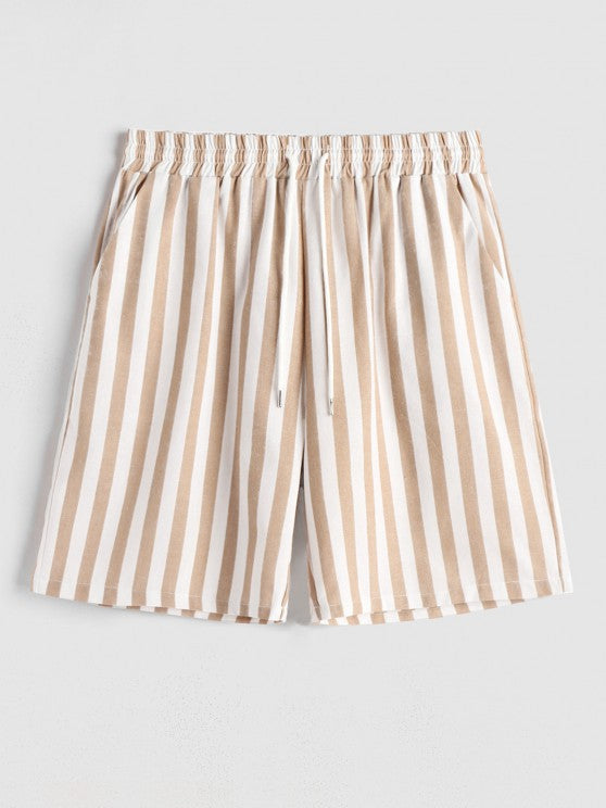 Casual Stripes Pocket Shirt And Shorts - Grafton Collection