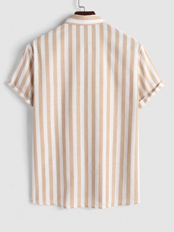 Casual Stripes Pocket Shirt And Shorts - Grafton Collection
