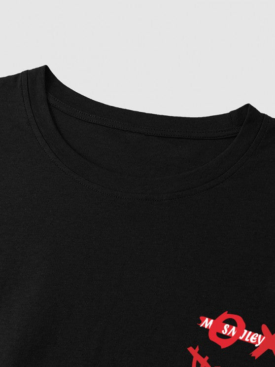 Letter Smiley T Shirt And Shorts - Grafton Collection