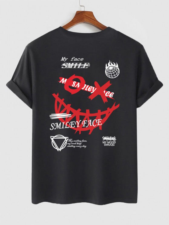 Letter Smiley T Shirt And Shorts - Grafton Collection