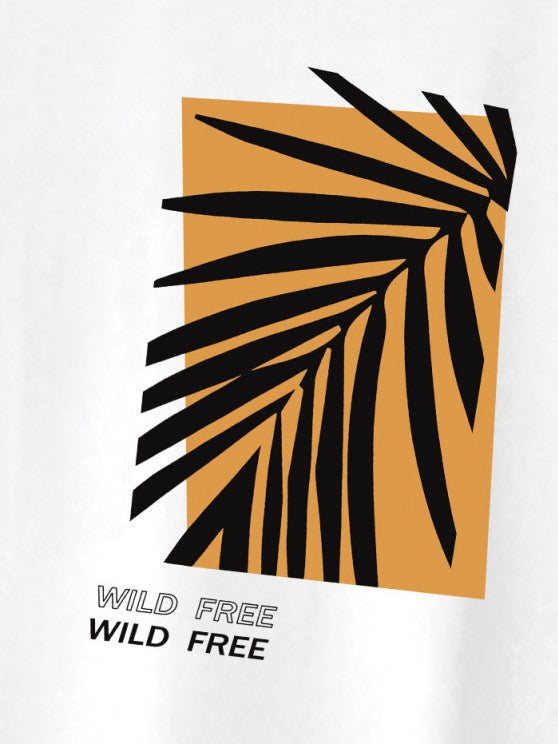 Graphic Leaf Printed T Shirt And Shorts - Grafton Collection