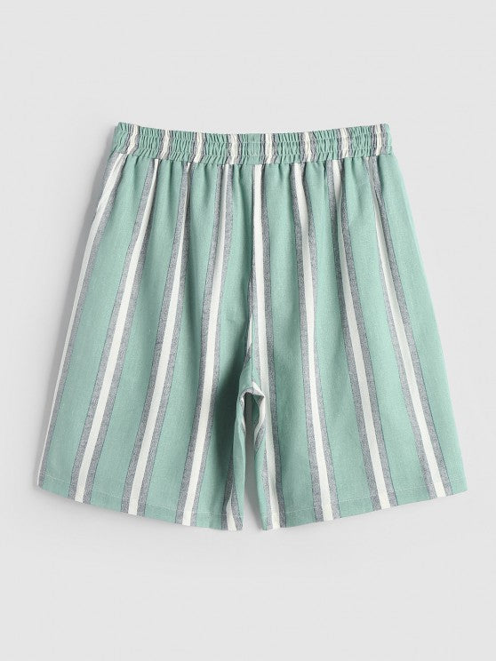 Striped Pattern Shirt And Shorts - Grafton Collection