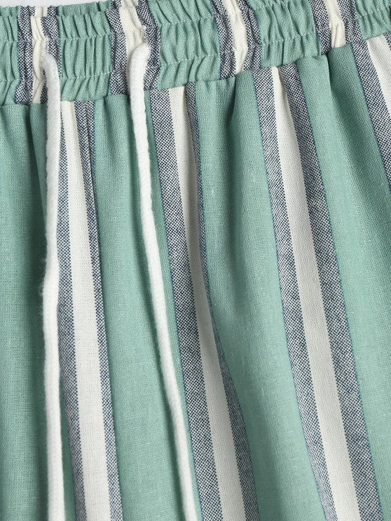 Striped Pattern Shirt And Shorts - Grafton Collection