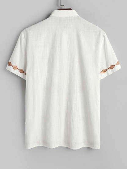 Textured Ethnic Printed Shirt And Shorts - Grafton Collection