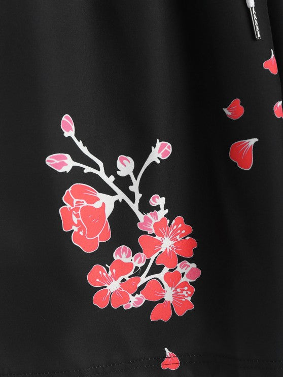 Plum Blossom Print And Board Shorts Set - Grafton Collection