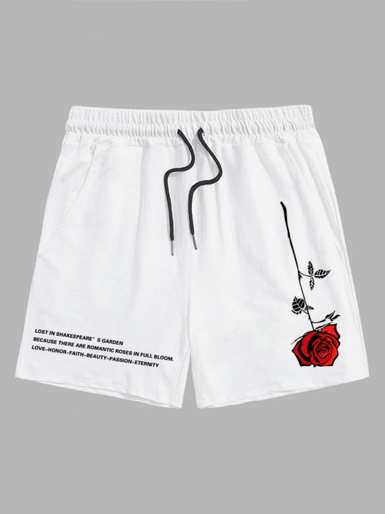 Graphic T Shirt And Drawstring Shorts Set - Grafton Collection