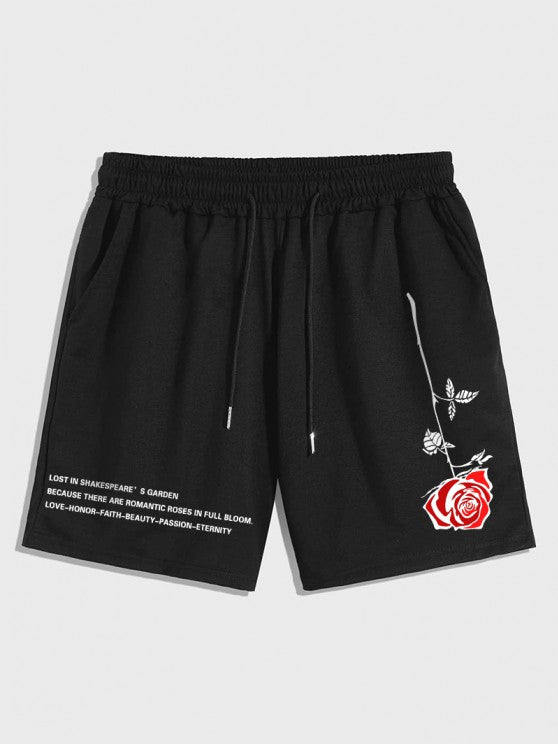 Graphic T Shirt And Drawstring Shorts Set - Grafton Collection