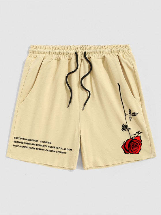Graphic T Shirt And Drawstring Shorts Set - Grafton Collection