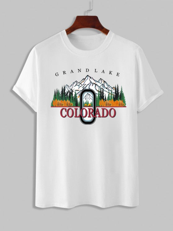Landscape Graphic T-Shirt And Shorts Set - Grafton Collection