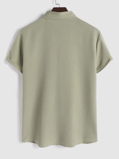 Textured Short Sleeves Shirt And Plain Pant - Grafton Collection