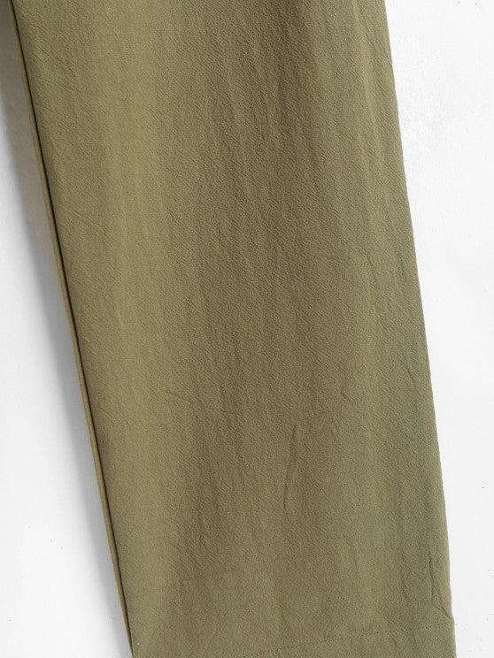 Textured Short Sleeves Shirt And Plain Pant - Grafton Collection