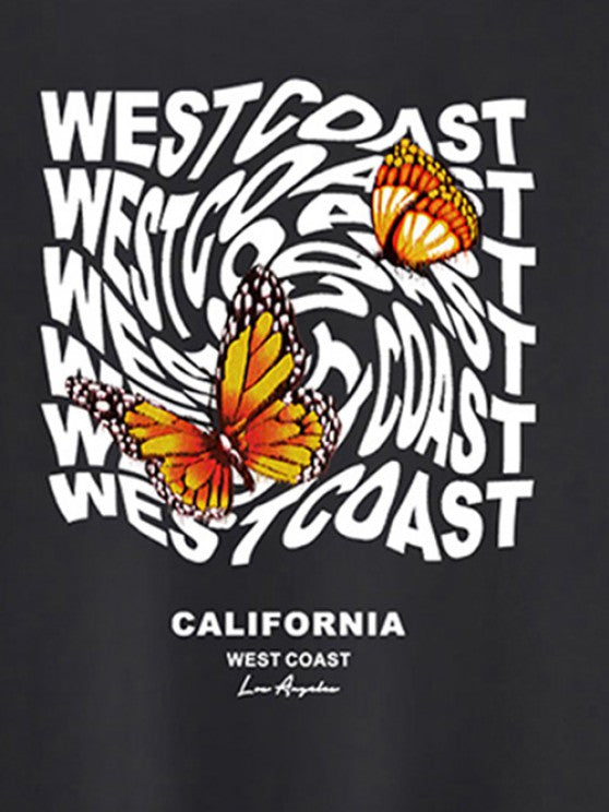 Casual Butterfly Printed T-Shirt And Shorts - Grafton Collection