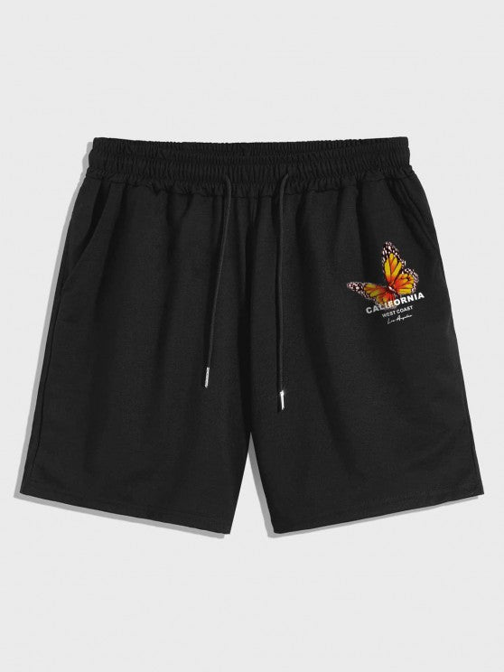 Casual Butterfly Printed T-Shirt And Shorts - Grafton Collection