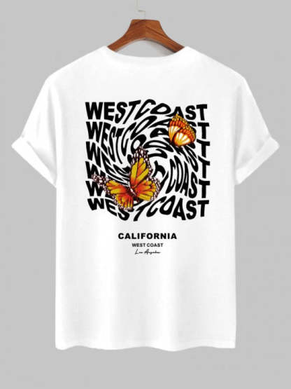 Casual Butterfly Printed T-Shirt And Shorts - Grafton Collection