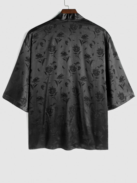 Front Kimono Shirt And Casual Shorts - Grafton Collection