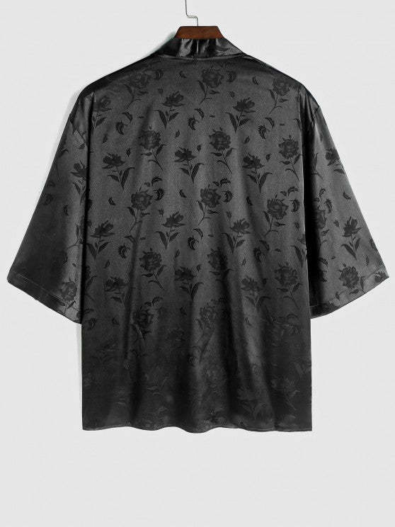 Front Kimono Shirt And Casual Shorts - Grafton Collection