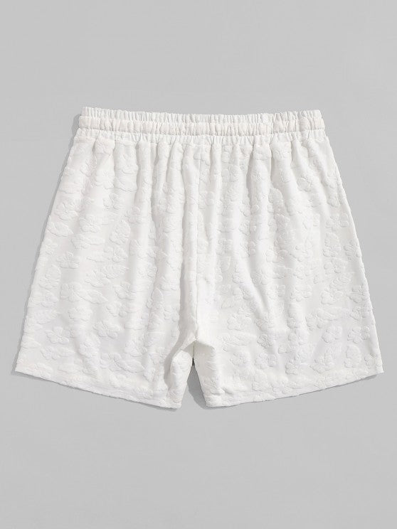 Flower Pattern Shirt And Casual Sweat Shorts - Grafton Collection