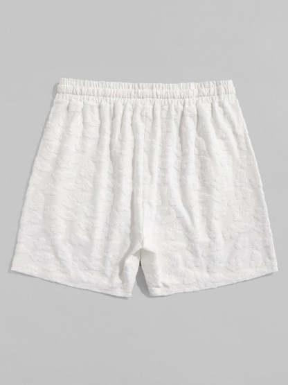 Flower Pattern Shirt And Casual Sweat Shorts - Grafton Collection