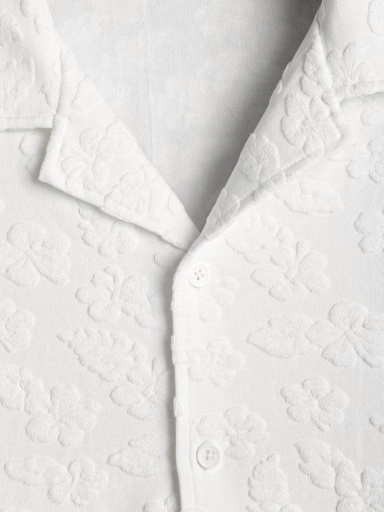 Flower Pattern Shirt And Casual Sweat Shorts - Grafton Collection