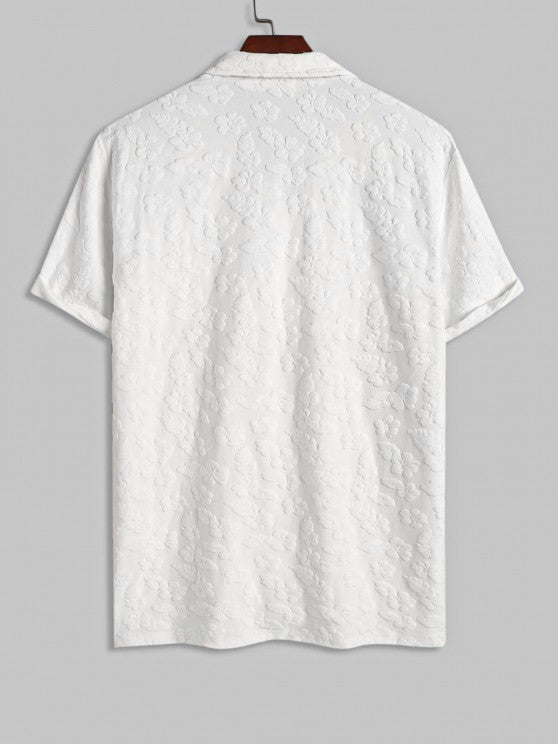 Flower Pattern Shirt And Casual Sweat Shorts - Grafton Collection