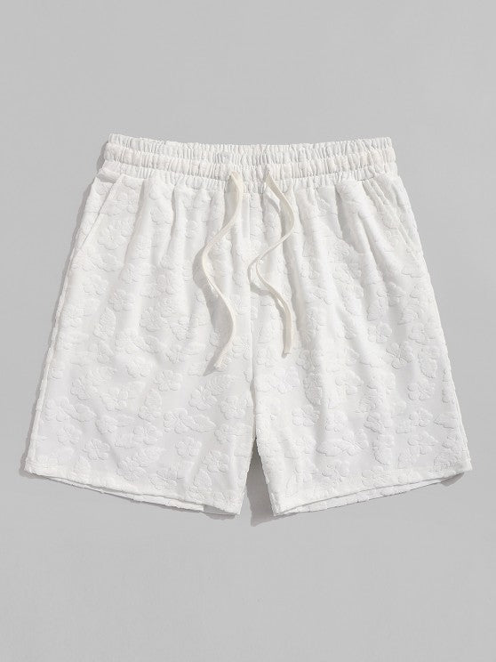 Flower Pattern Shirt And Casual Sweat Shorts - Grafton Collection