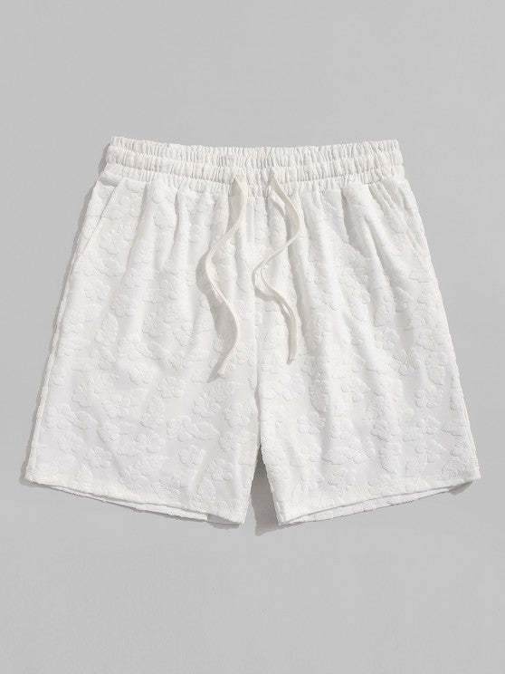 Flower Pattern Shirt And Casual Sweat Shorts - Grafton Collection