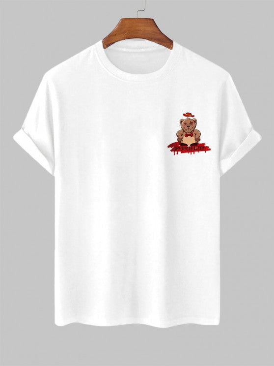 Cartoon Bear Printed T Shirt And Shorts - Grafton Collection