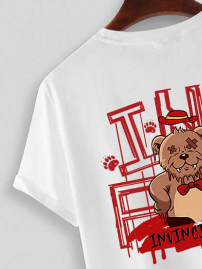 Cartoon Bear Printed T Shirt And Shorts - Grafton Collection